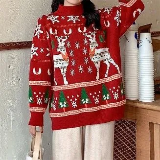 Sweater tal-Ħarifa/xitwa tal-Istil tal-Milied maħdum maħlul